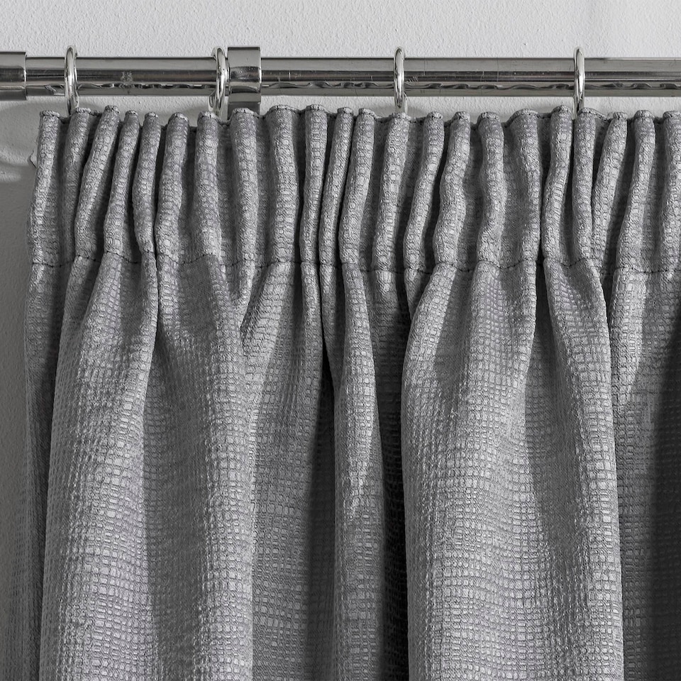 image 1 of Enhanced Living Matrix Grey Silver 90 x 54 inch (229x137cm) Tape Top Thermal Noise reducing Dim Out Curtains (PAIR)
