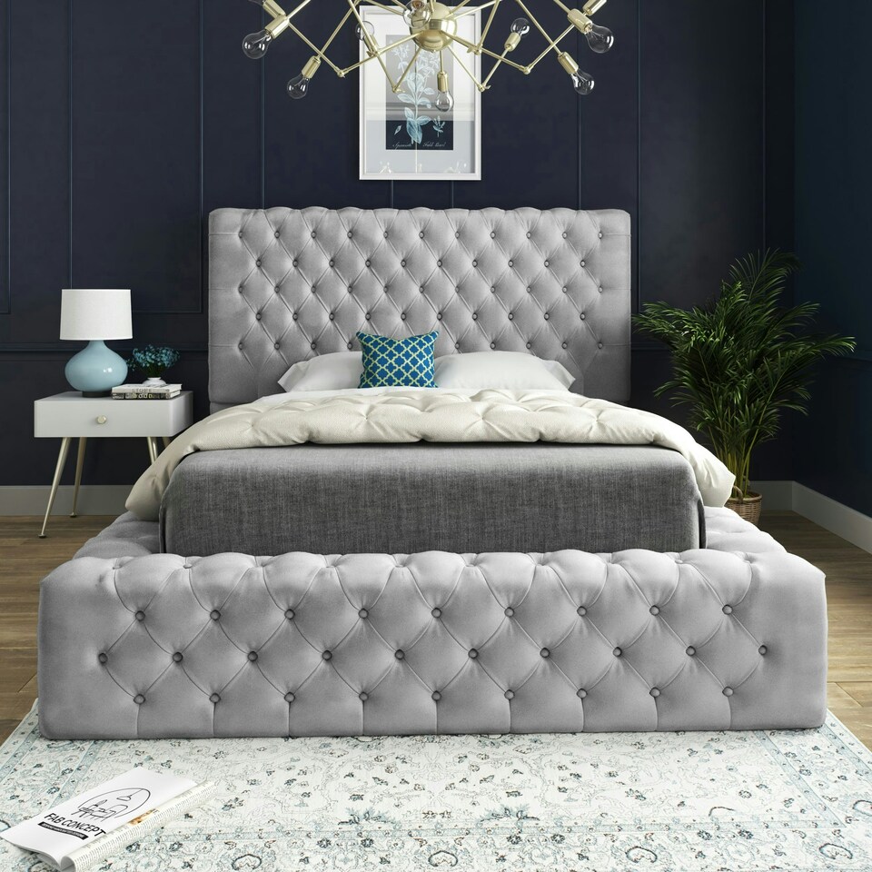 image 1 of Cambridge Bed - Small Double - 4ft - Grey