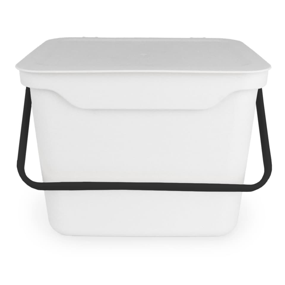 image 1 of 5L White Plastic Kitchen Compost Caddy/Food Bin for Food Waste Recycling
