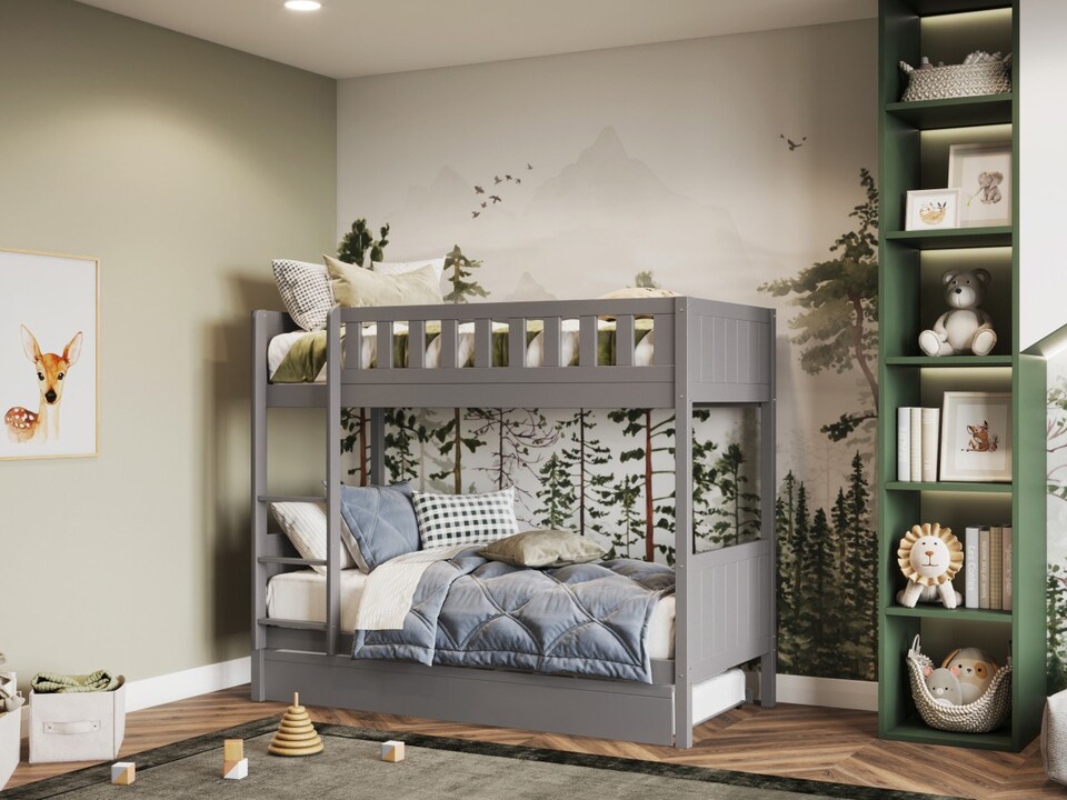 image 1 of Flair Bea Shorty Wooden Bunk Bed Grey
