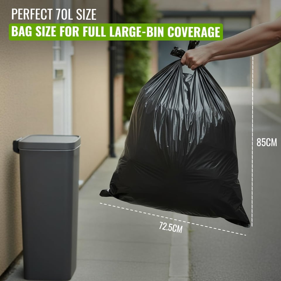 image 1 of Ecobag Super Heavy Duty Refuse Sacks Extra Strong Leak Resistant Bin Bags