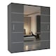 image 1 of Alfa Double Sliding Door Wardrobe with Mirror for Bedroom - Grey 150cm
