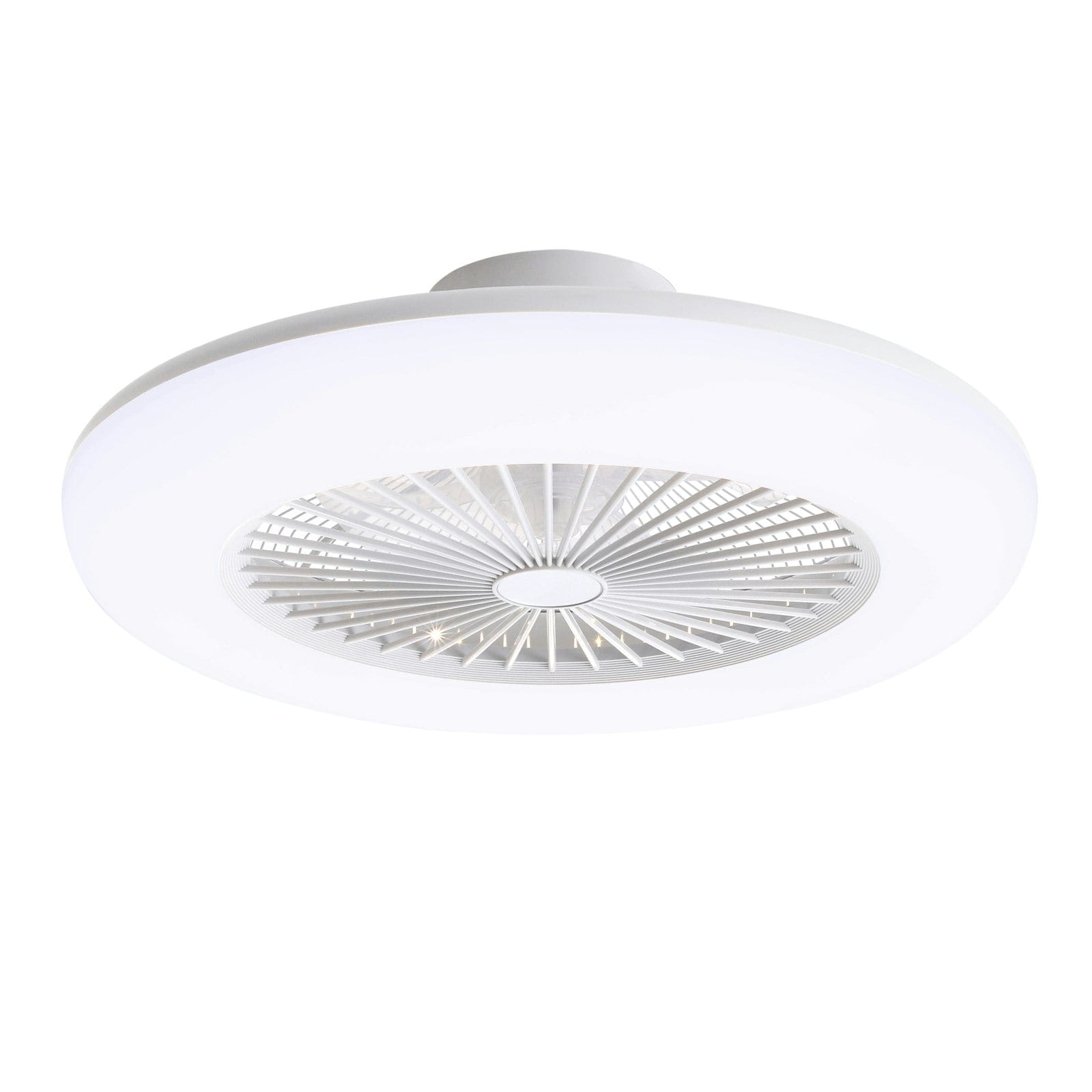Living and Home Round LED Ceiling Fan Light with Remote - White