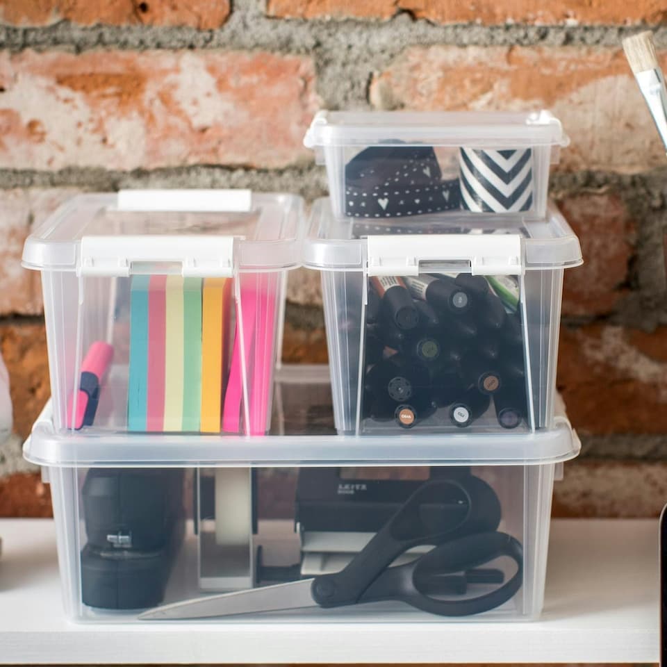 image 1 of SmartStore Different size Storage Box for Home with Clip Lid | Clear | 1.5L