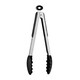 image 1 of Interiors by Premier Black Silicone and Stainless Steel Tongs, Heat-Resistant Grip for Safe Cooking, Non-Stick Friendly Design