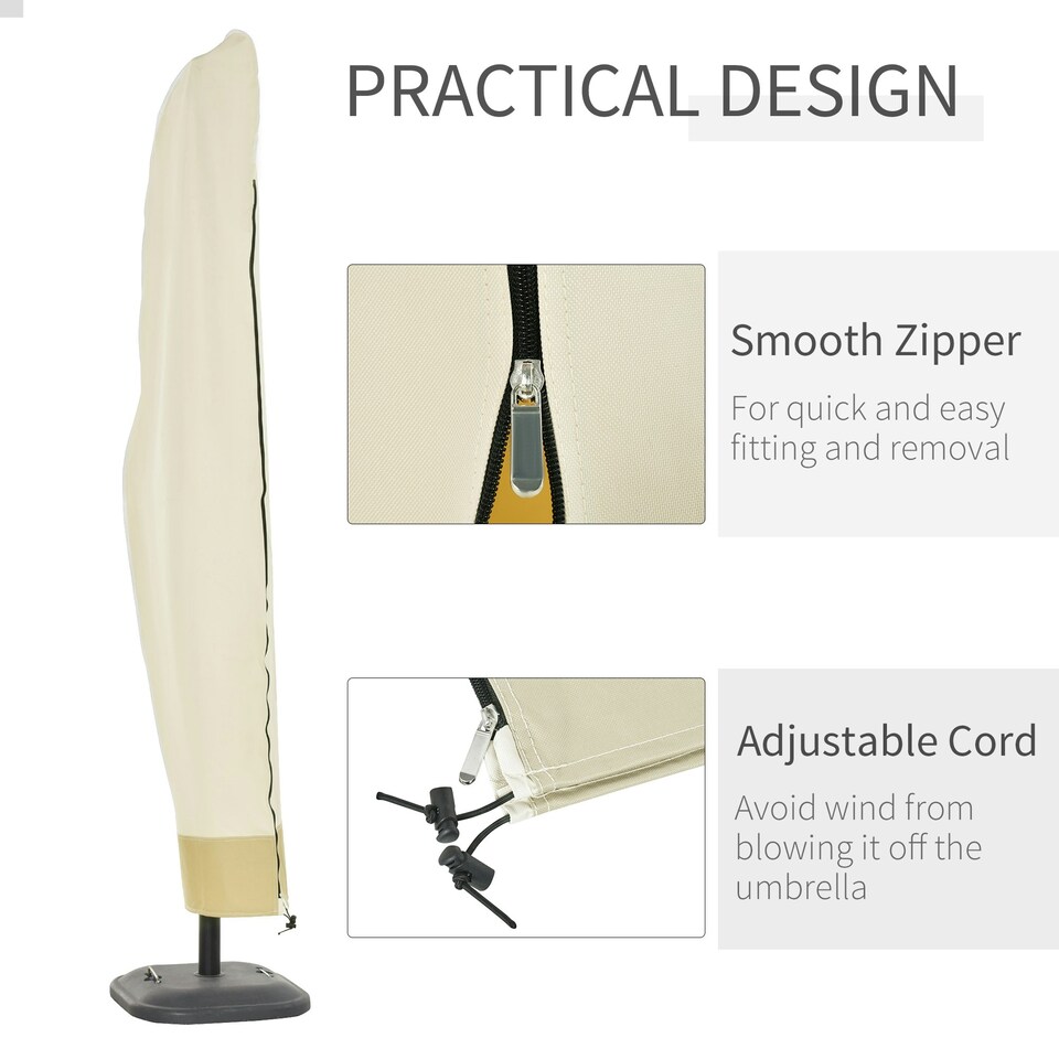 image 1 of Outsunny Outdoor Parasol Cover Umbrella Garden Furniture Protection Wind Rain