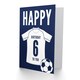 image 2 of Football Strip Kit White Jersey Top Age 6 Year Old Child Kids 6th Birthday Card