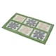 image 1 of Showerdrape Fiore 100% Cotton Green & Grey Floral Anti-Slip Bath Mat 800 x 500mm | Green | Sage Green | 1
