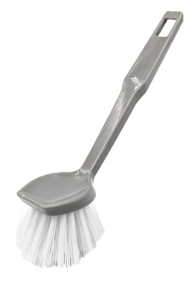image 1 of Kitchen Dish Brush with Nylon Bristles Ergonomic Handle for Washing Up - Pack of 1 | Grey | 1