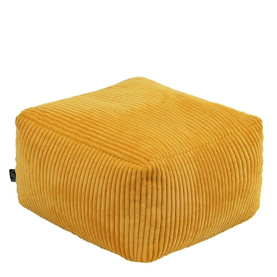 image 1 of icon Theo Beanbag Footstool Corduroy Ochre Yellow Yellow