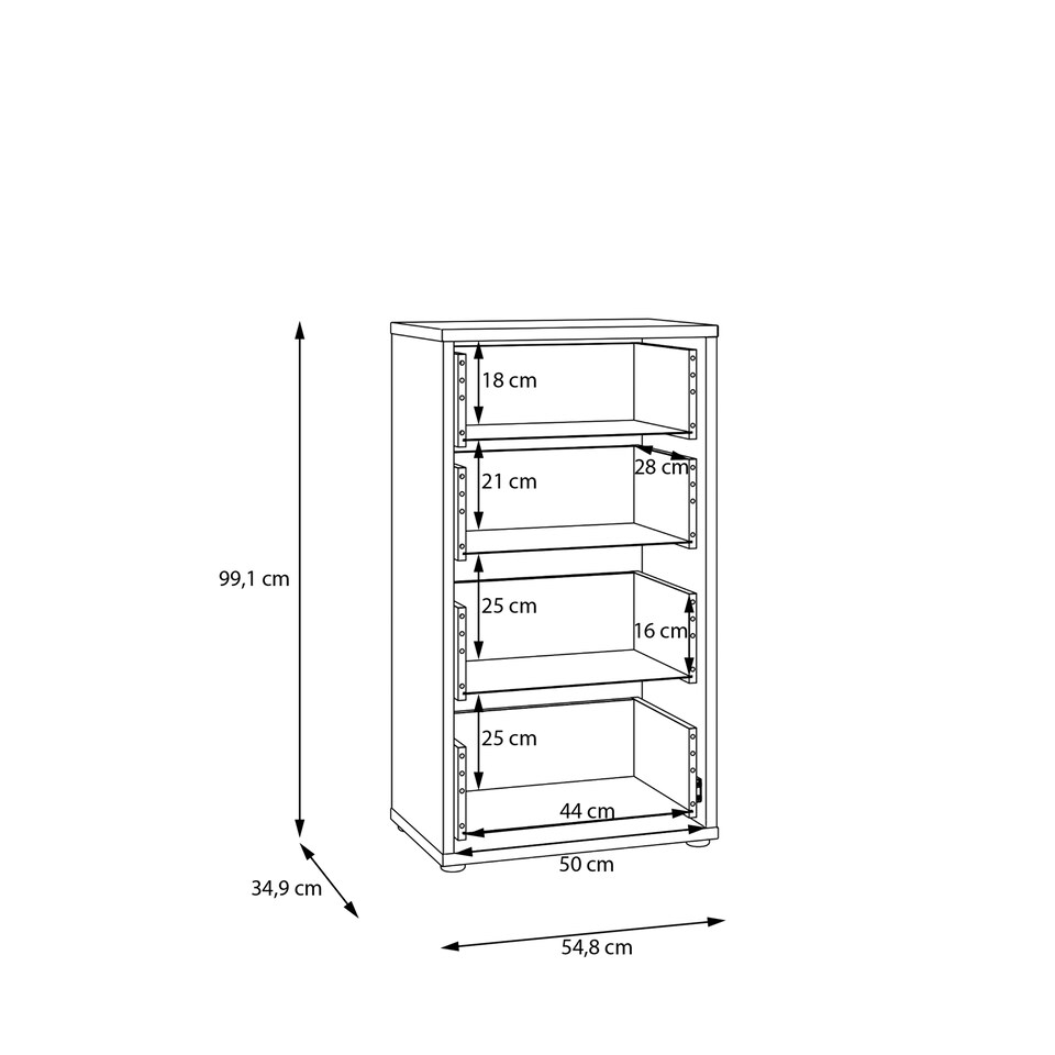 image 1 of Alice Springs Tall 4 Drawer Chest with Push-to-Open Drawers in Light Grey