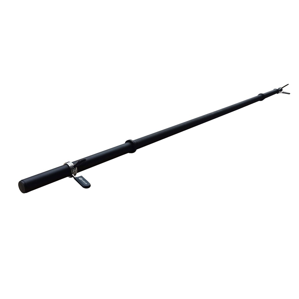 image 1 of HXGN 1" Standard Two-Piece Barbell — 147 cm, Knurled Grip, 2 Spring Collars | Black | BLACK | Standard