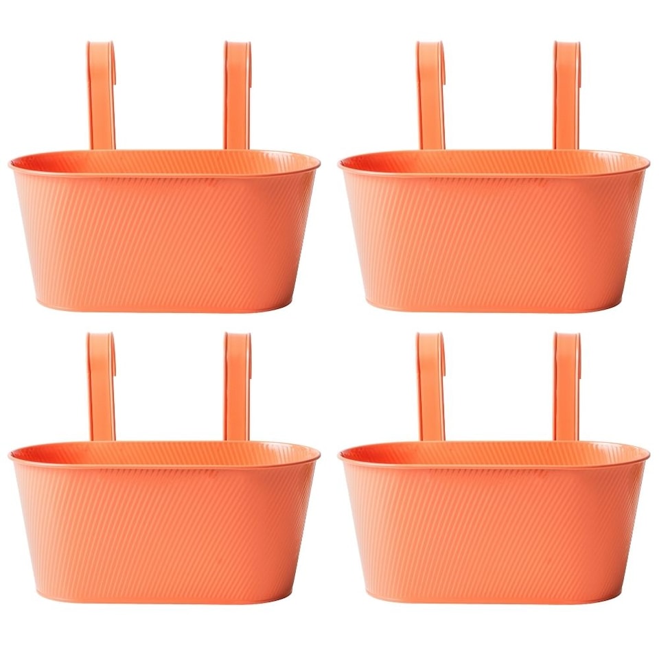 FabFinds Over Fence Lined Planter Peach 26.5cm 4 Pack