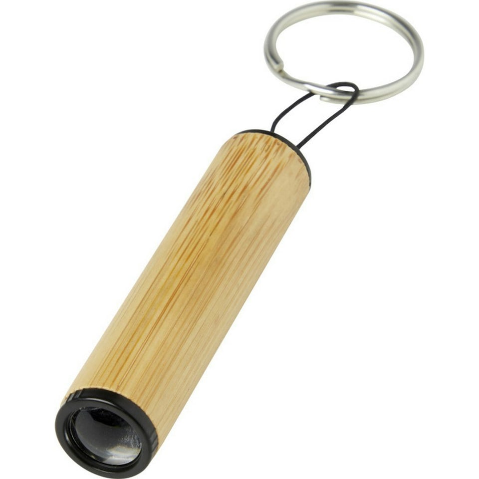 image 1 of Cane Bamboo Keyring Torch - Natural - 12cm x 1.5cm