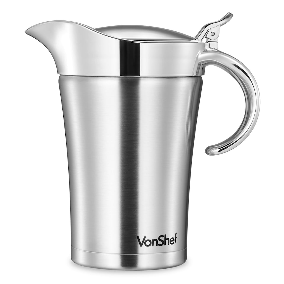 image 1 of Gravy Boat Serving Jug, 750ml w/ Hinged Lid & Anti-Drip Spout