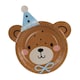 image 1 of Teddy Bear Head Round Paper Plates 23cm - Pack of 6 | Brown