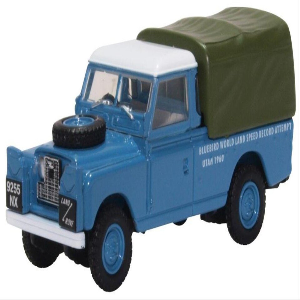 image 1 of Oxford Diecast Land Rover Series II LWB Canvas Bluebird Land Speed Record