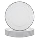 image 1 of Argon Tableware White Enamel Side Plates - 20cm - Grey - Pack of 6 | Grey | Grey
