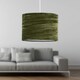 image 4 of Green Crushed Velvet 30cm Pendant Lightshade Green