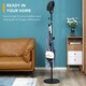 image 4 of HOMCOM Steel Coat Stand Rack Marble Base 8 Hook for Living Room Entryway,Black