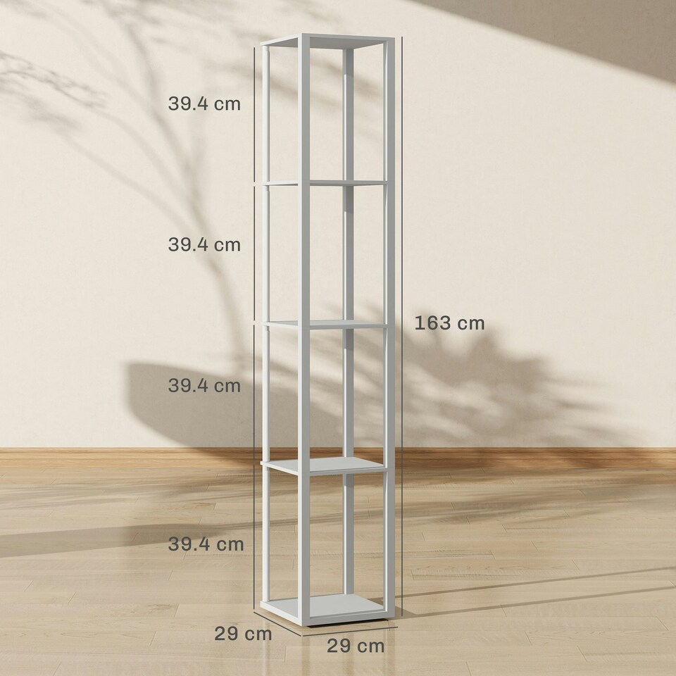 image 1 of HOMCOM RGB LED Floor Lamp with Shelves and Remote Control for Bedroom, Grey Grey