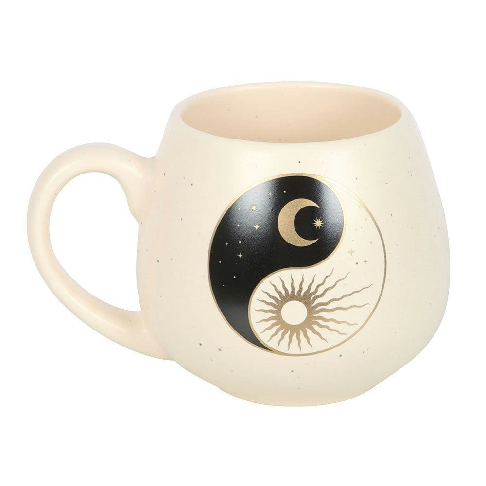 Something Different Yin Yang Round Mug - Beige/Black - One Size