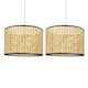 image 1 of Set of 2 Kona - Natural Rattan 25 cm Easy Fit Pendant Shades | Cream | Medium | 2