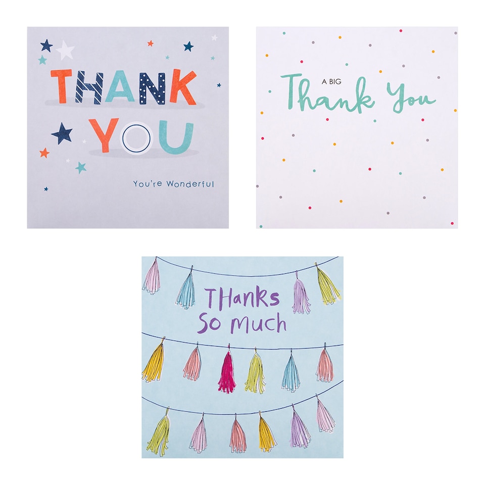 image 1 of Hallmark Pack Of 10 Thank You Cards - 5 Text Designs