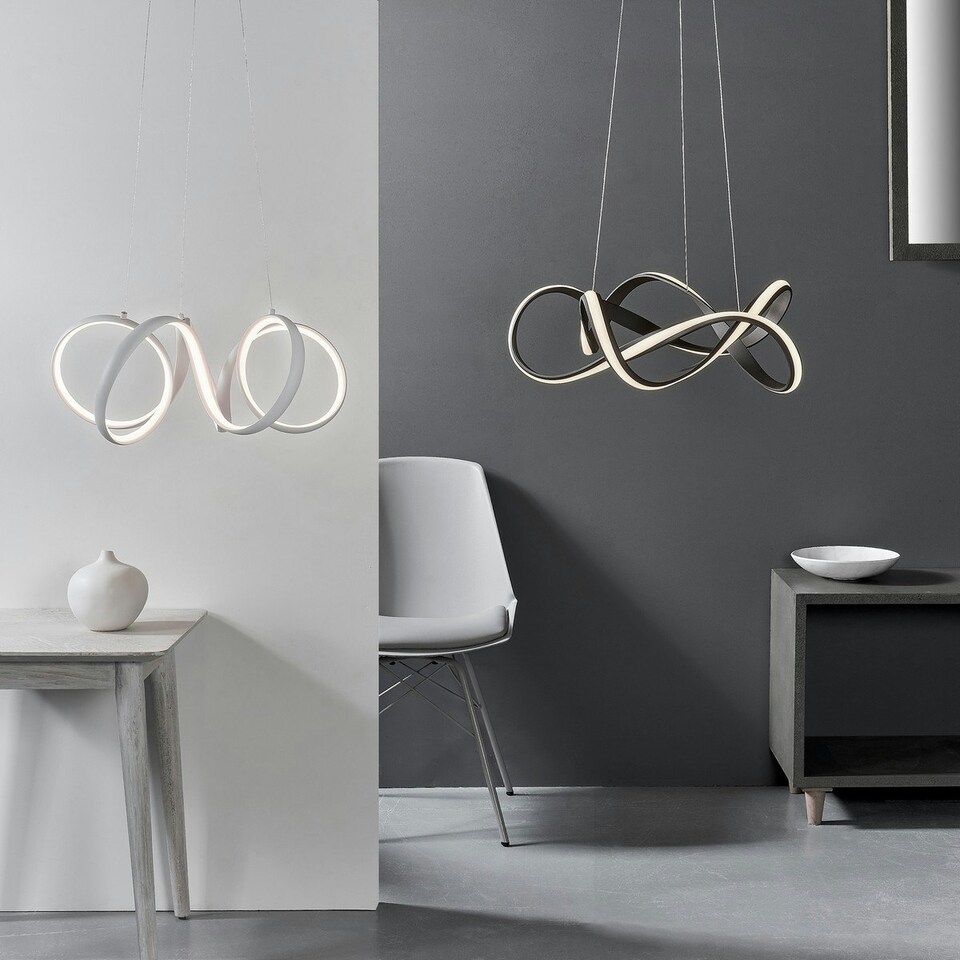 image 1 of Synergy LED Ceiling Pendant Textured Coffee & White Silicone