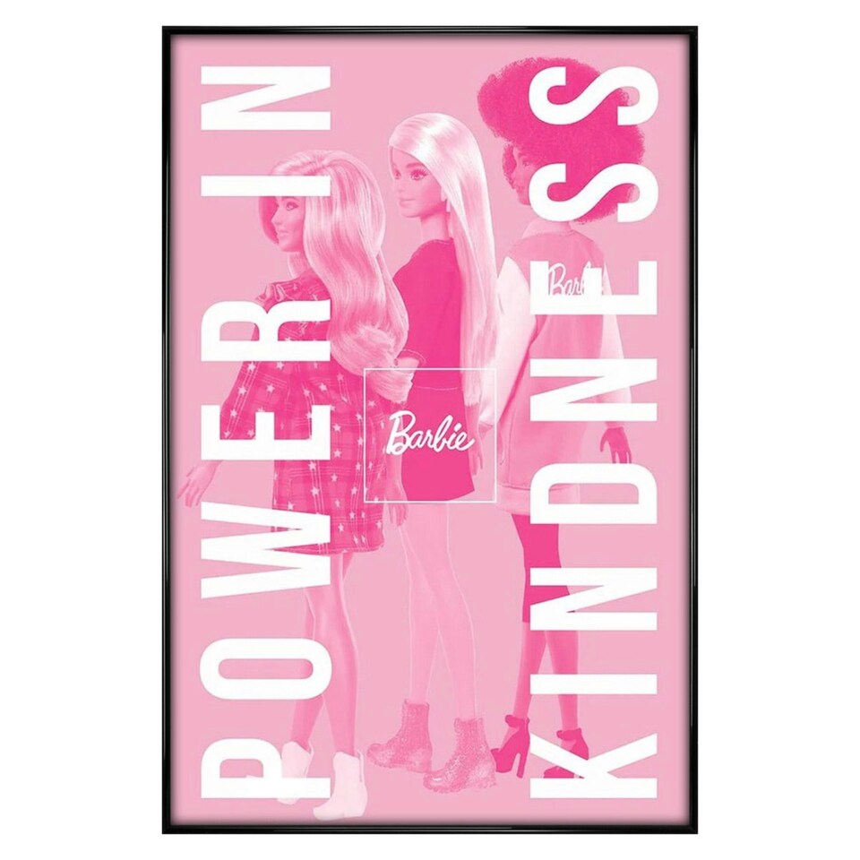 image 1 of Gloss Black Framed Barbie Power In Kindness Maxi Poster