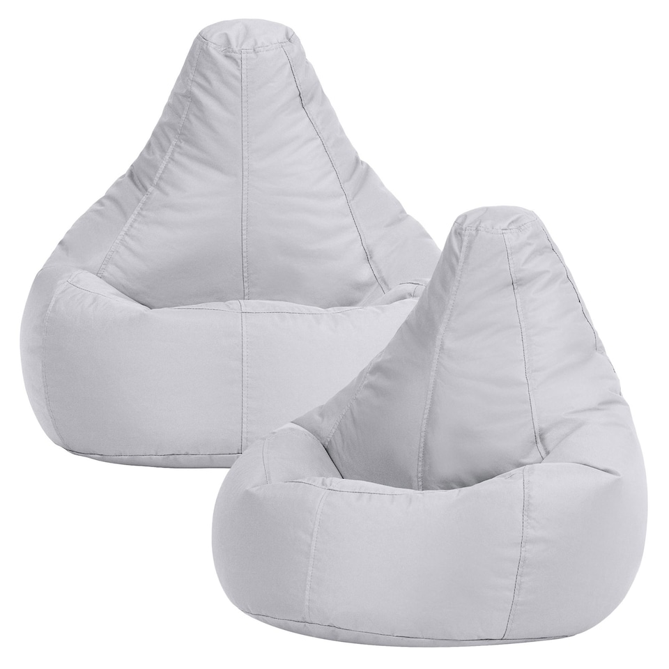 image 1 of icon Kids Recliner Beanbag Indoor and Outdoor Grey Set of 2