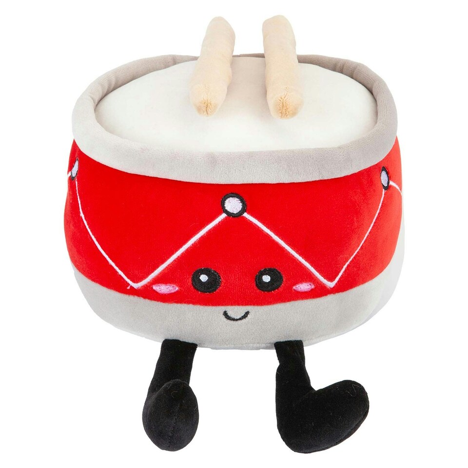 image 1 of Drum Soft Toy Cute Plushie Huggable Cuddly Stuffed Toy 27cm Red