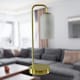 image 6 of Set of 2 Victoria - Satin Brass Touch Lamps with Frosted Glass Shades Bronze | White