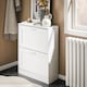 image 5 of SoBuy Narrow 2 Flip-Door Shoe Cabinet, White, 23.6x9.8x31.5 inches, 12.22 kg - FSR137-W