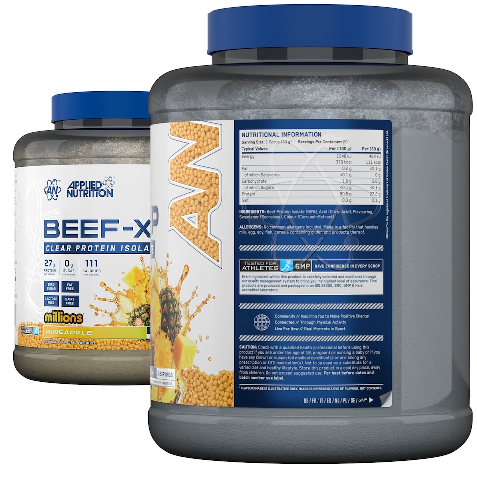 image 1 of Applied Nutrition Beef-XP Clear Protein Isolate Powder - Millions Pineapple - 60 Servings