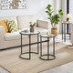 image 3 of Set Of 2 Round Nesting Coffee Tables With Tempered Glass Top Black Black