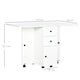 image 3 of HOMCOM Folding Dining Table, Drop Leaf Table With Storage Drawers