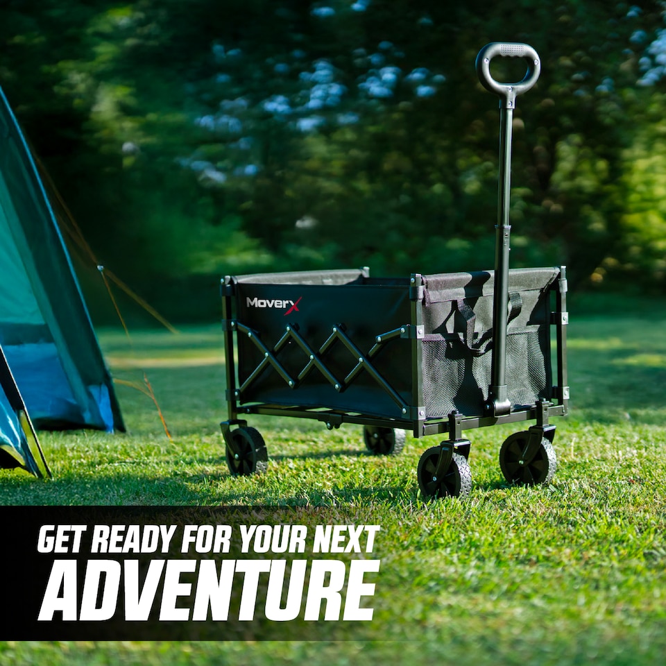 image 1 of MoverX 70L Folding Camping Trolley, Festival Wagon, Portable Garden Cart, Beach, Outdoor