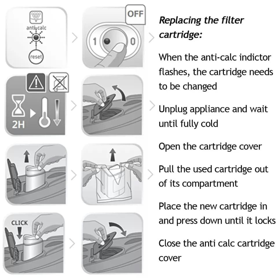 image 1 of SPARES2GO Anti-Calc Filter Cartridges compatible with Tefal Fasteo Liberty Easy Steam Iron (Pack of 2)