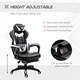 image 4 of Vinsetto Computer Gaming Chair, Racing Desk Chair with Lumbar Support and Footrest, PU Leather Gamer Chair with Headrest and Swivel Wheels for Home, White