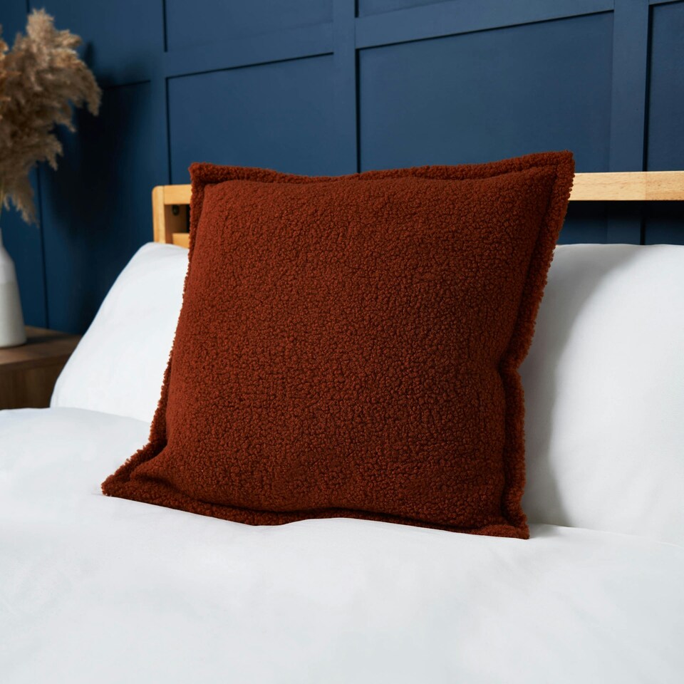 image 1 of BHS Boucle with Flange Edge Cushion, Terracotta