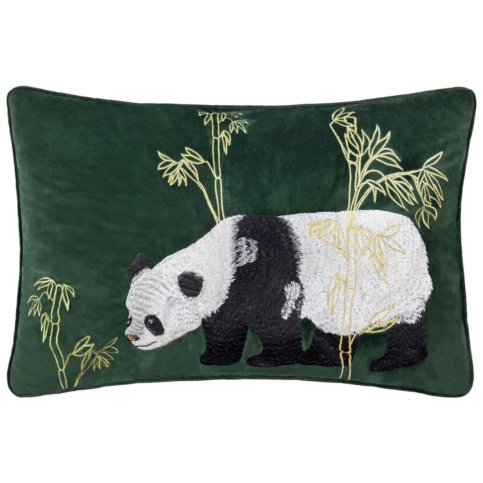 image 1 of Paoletti Chuan Tranquil Panda Velvet Cushion