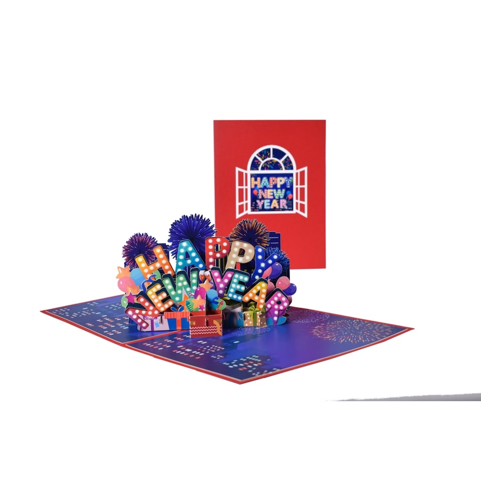 image 1 of Midnight Magic New Year’s 3D Pop Up Greeting Card