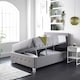 image 10 of Side Opening Ottoman Storage in Grey Linen, King