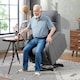 image 2 of HOMCOM Linen Fabric Electric Recliner Chair with Remote Control, Grey Grey