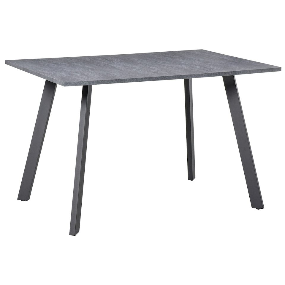 image 1 of HOMCOM Modern Rectangular Dining Table with Metal Legs Indoor, Dark Grey