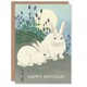 image 1 of Happy Birthday Ohara Koson Rabbits Vintage Japanese Birthday Card