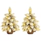 image 6 of HOMCOM 2 Piece Mini Artificial Christmas Trees Flocked Tabletop Xmas Trees