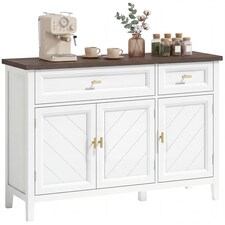HOMCOM Sideboard with Drawers and Adjustable Shelves, White