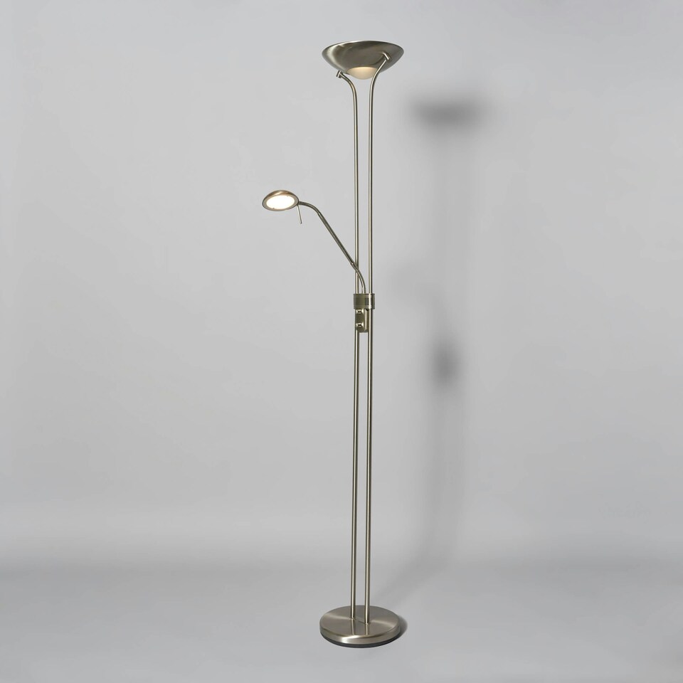 image 1 of BHS Mother and Child LED Floor Lamp | Silver | Satin Nickel | 1